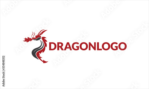 Dragon Logo with hed dragon can for company logo  branding  dragon mascot logo  with red colour and Vector EPS10