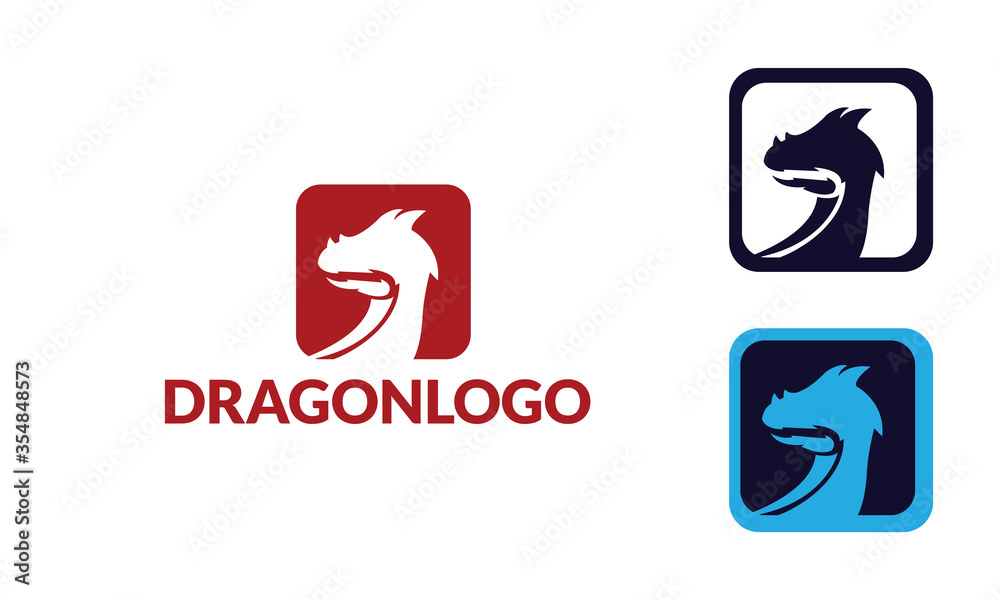 Dragon Logo with hed dragon can for company logo, branding, dragon mascot logo, with red colour and Vector EPS10 Dragon Logo with hed dragon can for company logo, branding, dragon mascot logo, with red colour and Vector EPS10