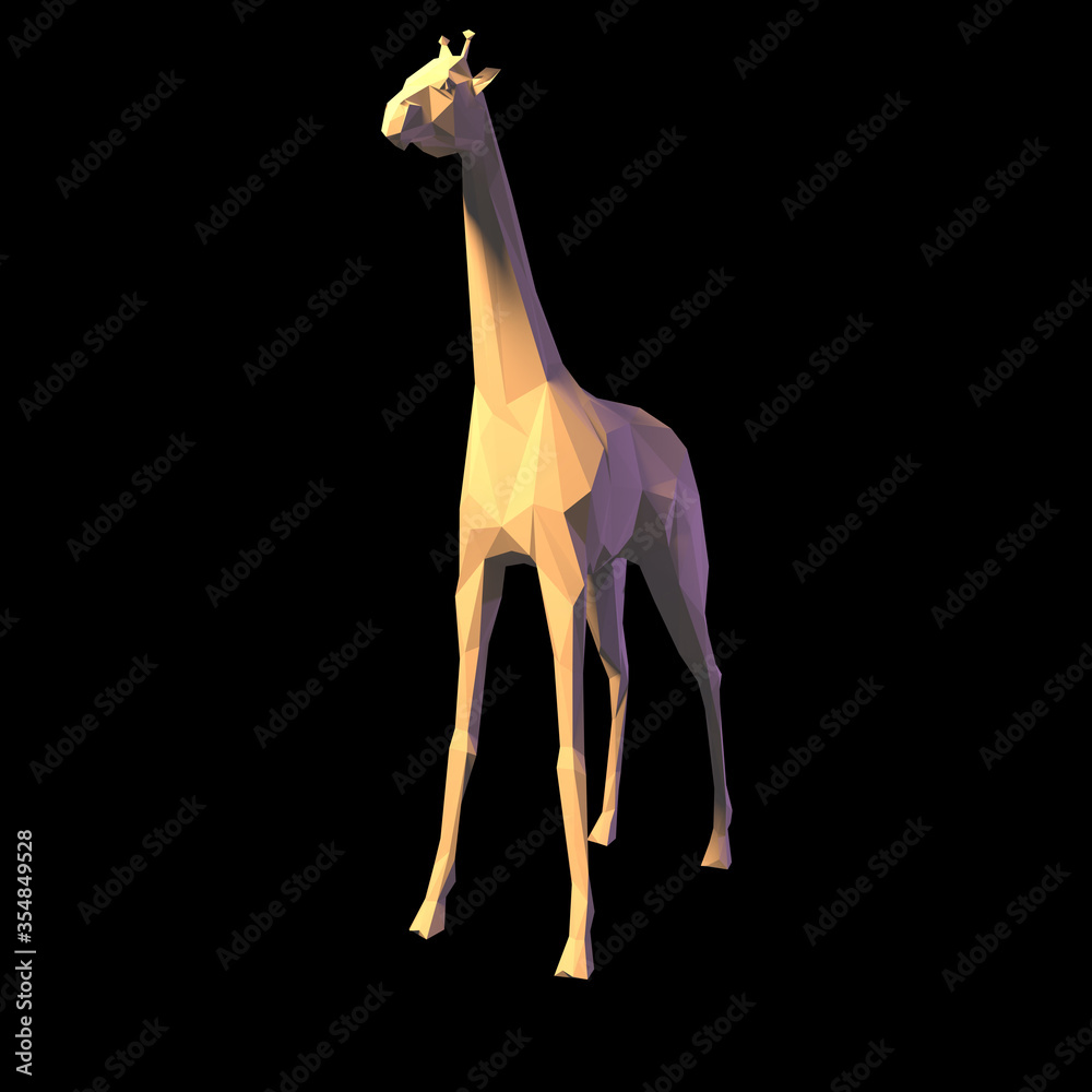 giraffe 3d low poly graphic illustration of wildlife animal that is  isolated, colorful, background design geometric concept style icon mammal  origami paper folded triangle silhouette magic shape Stock Illustration |  Adobe Stock