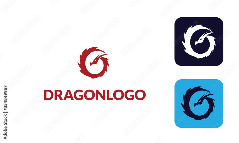 Dragon Logo with hed dragon can for company logo, branding, dragon mascot logo, with red colour and Vector EPS10 Dragon Logo with hed dragon can for company logo, branding, dragon mascot logo, with red colour and Vector EPS10