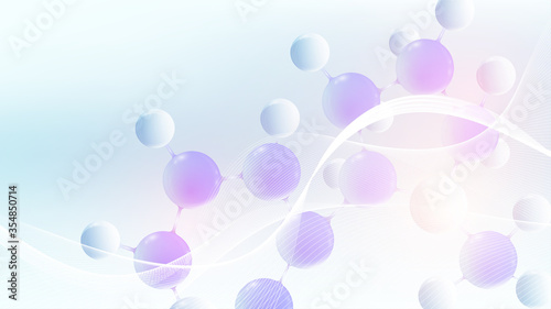 Molecular 3d vector structure molecule or atom. Scientific vector illustration for Science or Medical background. Molecular innovation model. Abstract biotechnological background chemistry research.