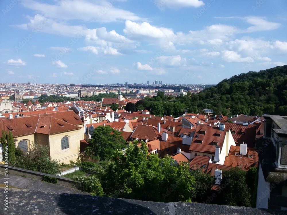 View of the old Prague from the hill