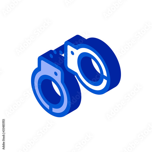 Police Arrest Irons Icon Vector. Isometric Police Arrest Irons sign. color isolated symbol illustration
