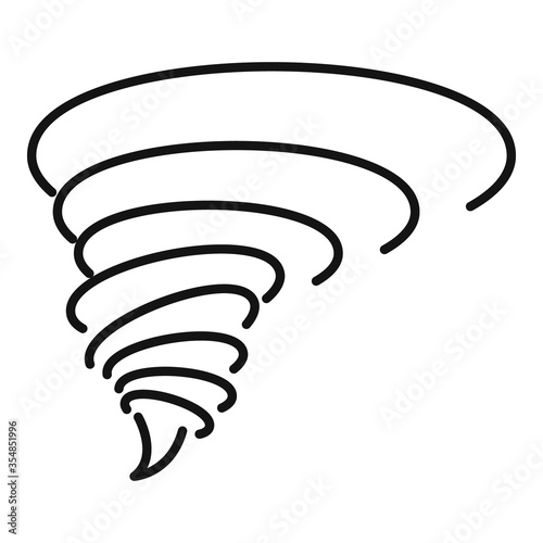 Twister tornado icon. Outline twister tornado vector icon for web design isolated on white background