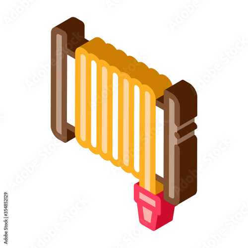 Firehose Hose Reel Icon Vector. Isometric Firehose Hose Reel sign. color isolated symbol illustration