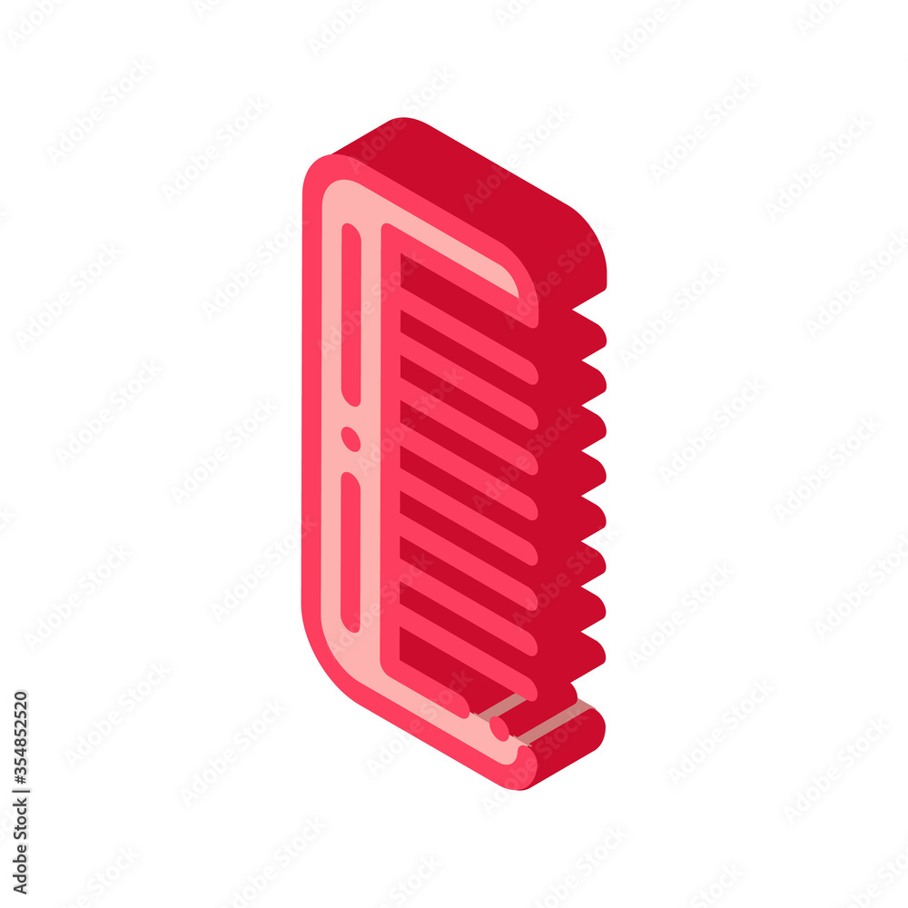 Hairbrush Hair Comb Icon Vector. Isometric Hairbrush Hair Comb sign. color isolated symbol illustration Hairbrush Hair Comb Icon Vector. Isometric Hairbrush Hair Comb sign. color isolated symbol illustration