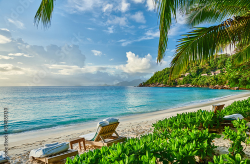 Fototapeta Naklejka Na Ścianę i Meble -  Beautiful Petite Anse beach at Seychelles