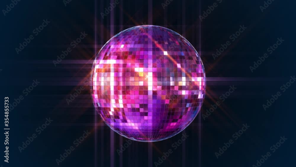 Disco ball with bright rays, night party background. Loop 4k video Disco ball with bright rays, night party background. Loop 4k video