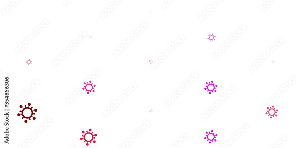 Light Pink vector background with covid-19 symbols.