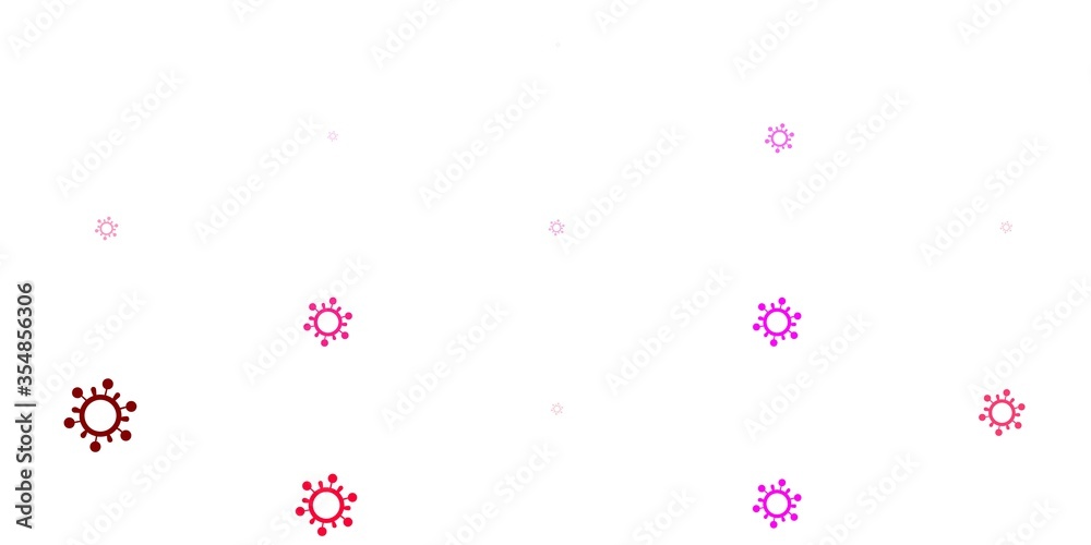 Light Pink vector background with covid-19 symbols. Light Pink vector background with covid-19 symbols.