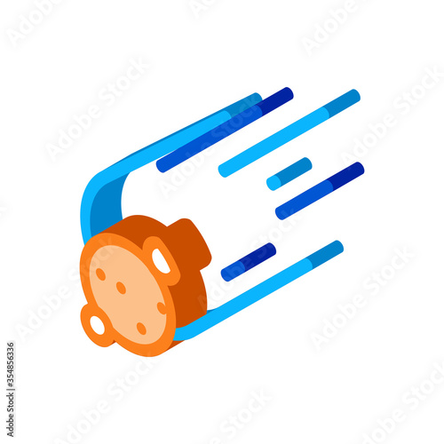 Falling Meteorite Sphere Icon Vector. Isometric Falling Meteorite Sphere sign. color isolated symbol illustration