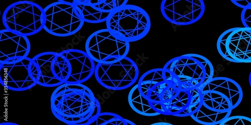 Dark BLUE vector pattern with magic elements.