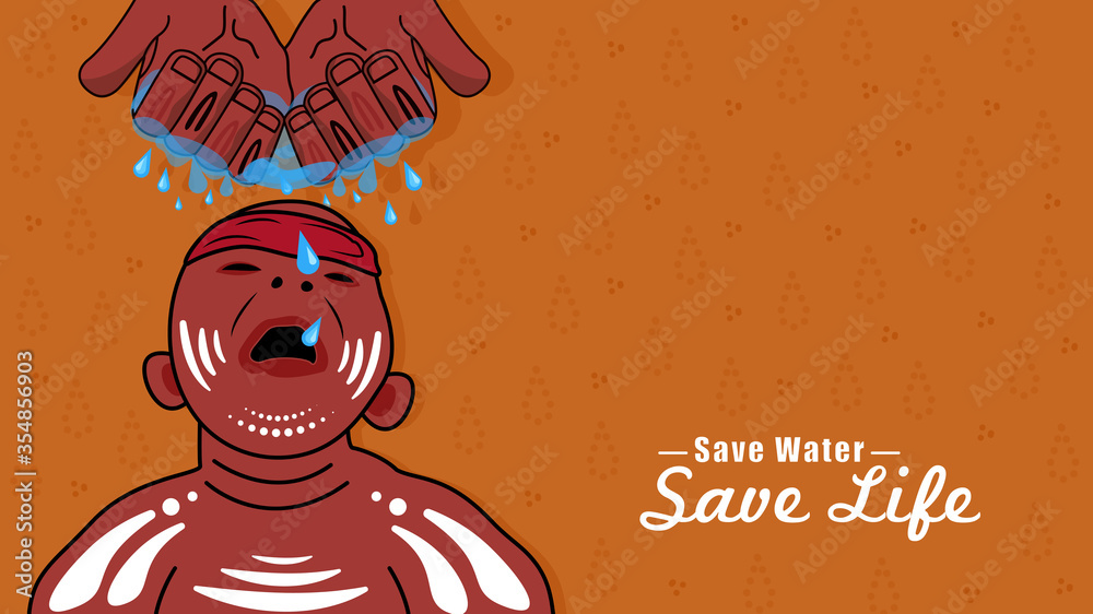Aboriginal art dot painting on save water Stock Vector | Adobe Stock