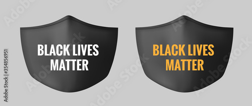 Protective medical mask. Black lives matter