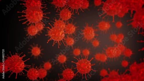 Covid-19 virus under the microscope. 4k loop video of coronavirus 