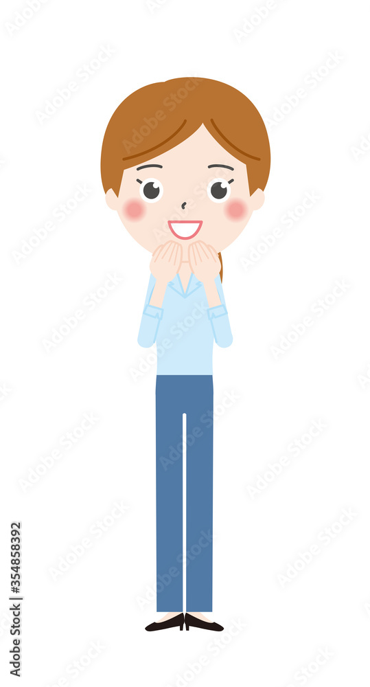 喜ぶOLのイラスト2 喜ぶOLのイラスト2