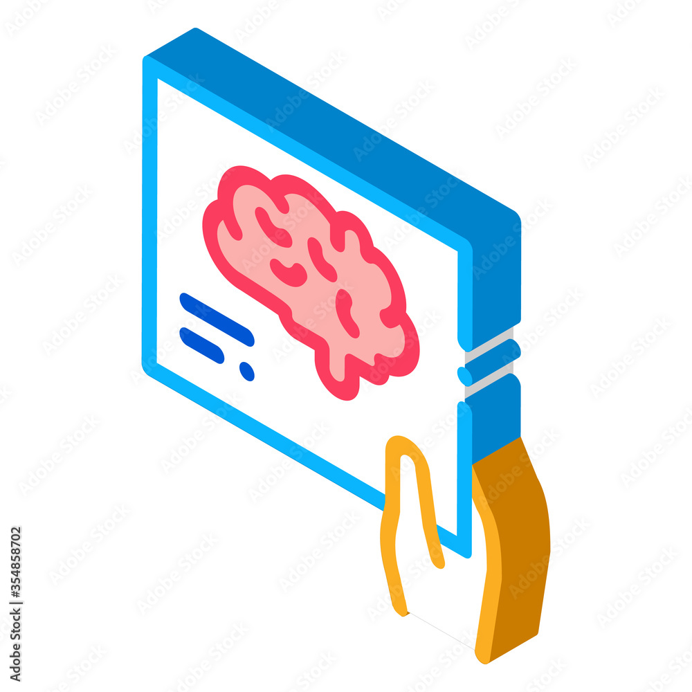Hand Brain Photo Icon Vector. Isometric Hand Brain Photo sign. color isolated symbol illustration