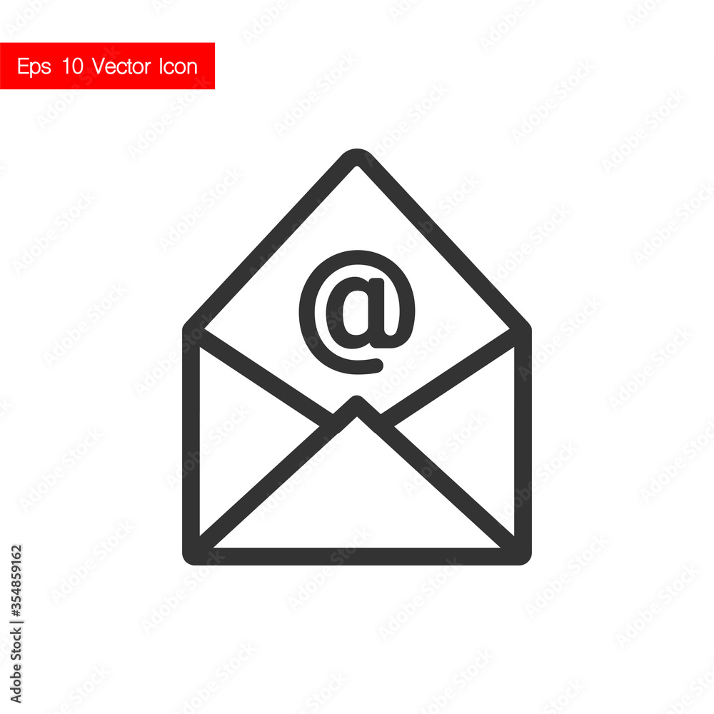 Email gray linear icon isolated on white background. Vector. Eps 10 Email gray linear icon isolated on white background. Vector. Eps 10