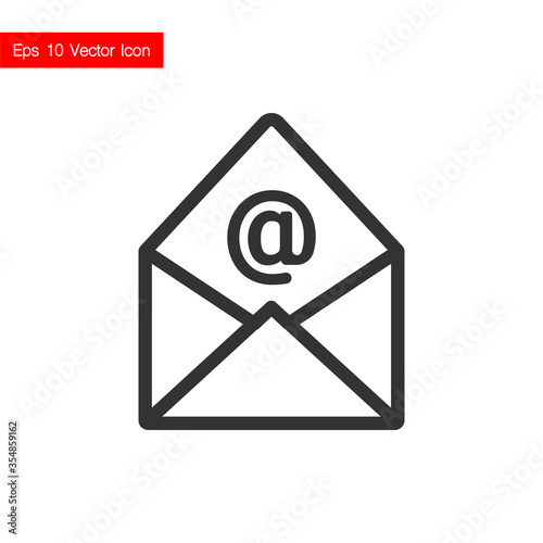 Email gray linear icon isolated on white background. Vector. Eps 10