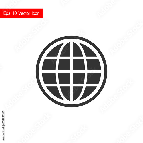 Browser gray icon isolated on white background. Planet sign. Vector. Eps 10