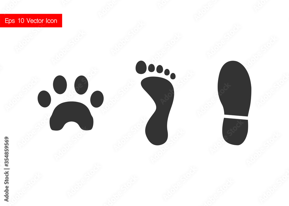 Traces of creatures gray icon on white background. Vector.