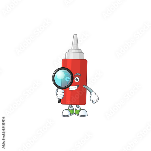 Wallpaper Mural cartoon drawing concept of sauce bottle working as a Private Detective Torontodigital.ca