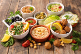 assorted of lebanese dish, traditional food assortment