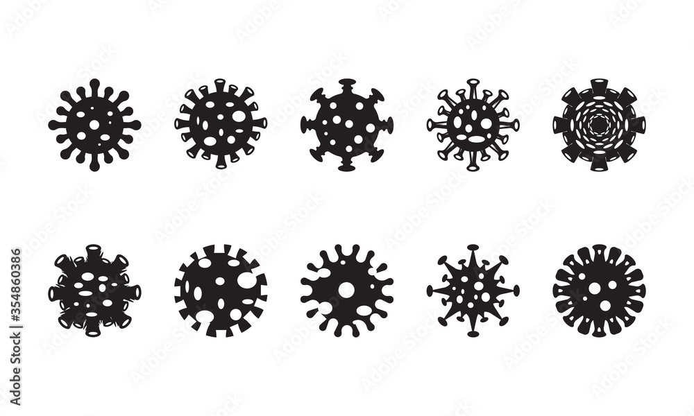Set of Coronavirus 2019-nCoV icon, logo, symbol, vector illustration Set of Coronavirus 2019-nCoV icon, logo, symbol, vector illustration