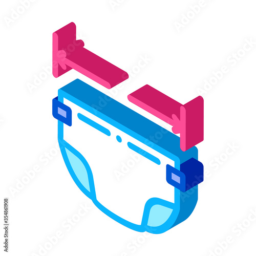Diaper Size Icon Vector. Isometric Diaper Size sign. color isolated symbol illustration photo