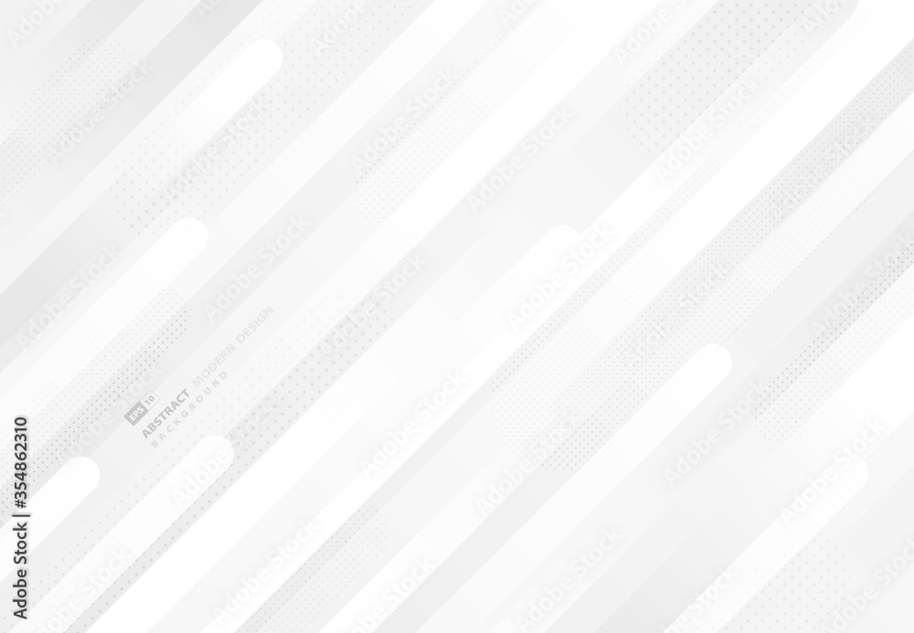 Obraz premium Abstract gradient white and gray stripe line pattern with halftone decoration background. illustration vector eps10