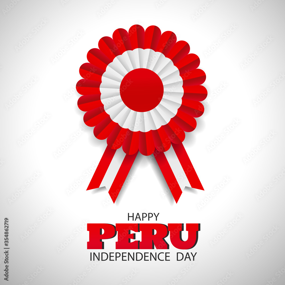 Vector Illustration of Peru Independence Day. Cockade national symbol of  Peru. Stock Vector | Adobe Stock
