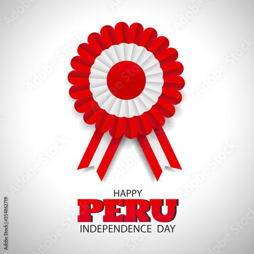 Vector Illustration of Peru Independence Day. Cockade national symbol of Peru.
 photo