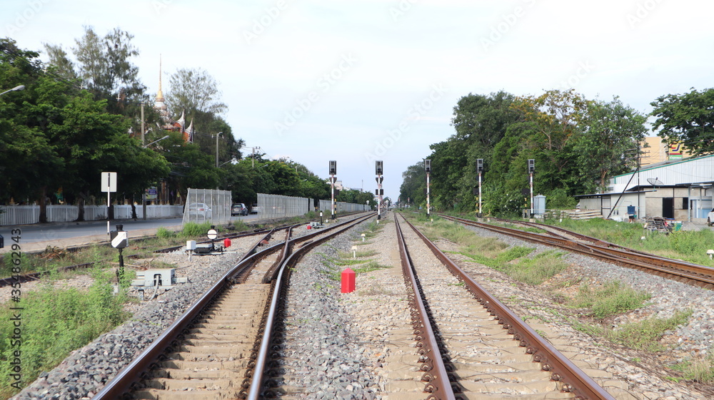 Rail routes in Nakhon Pathom province, central region of Thailand
