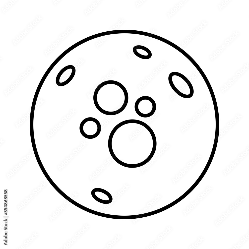 Moon icon with outline style Moon icon with outline style