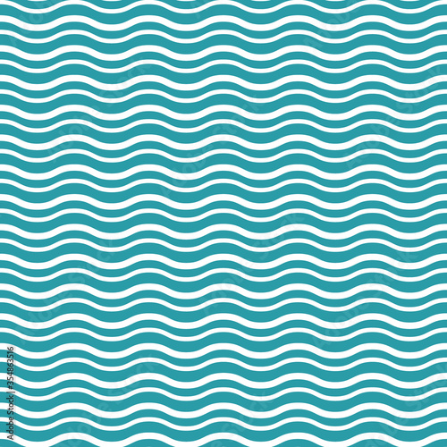 Wavy lines. seamless texture with white rolling lines on blue background.