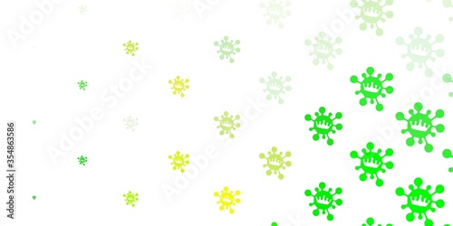 Light green, yellow vector texture with disease symbols.
