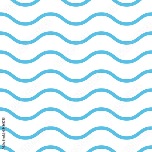 Wavy lines. seamless texture with light blue rolling lines on blue background.