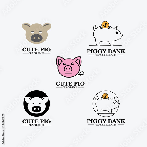 Fototapeta Naklejka Na Ścianę i Meble -  Cartoon pig Design illustration