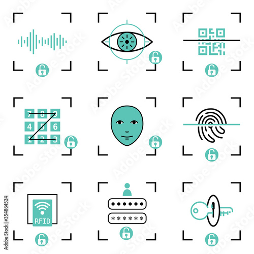 Design set for Security login vector illustration