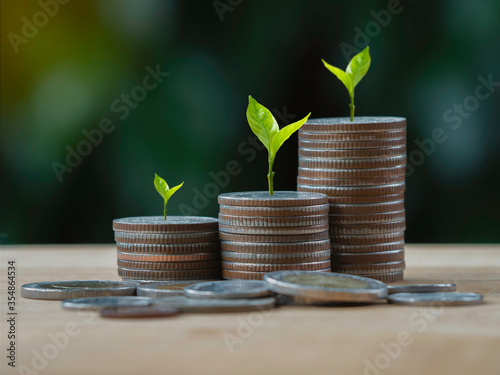 concept about saving money and business investment.