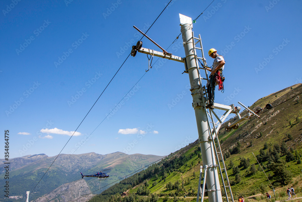 travail sur teleski