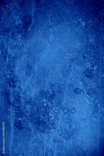 Blue grunge scratched background, abstract wall