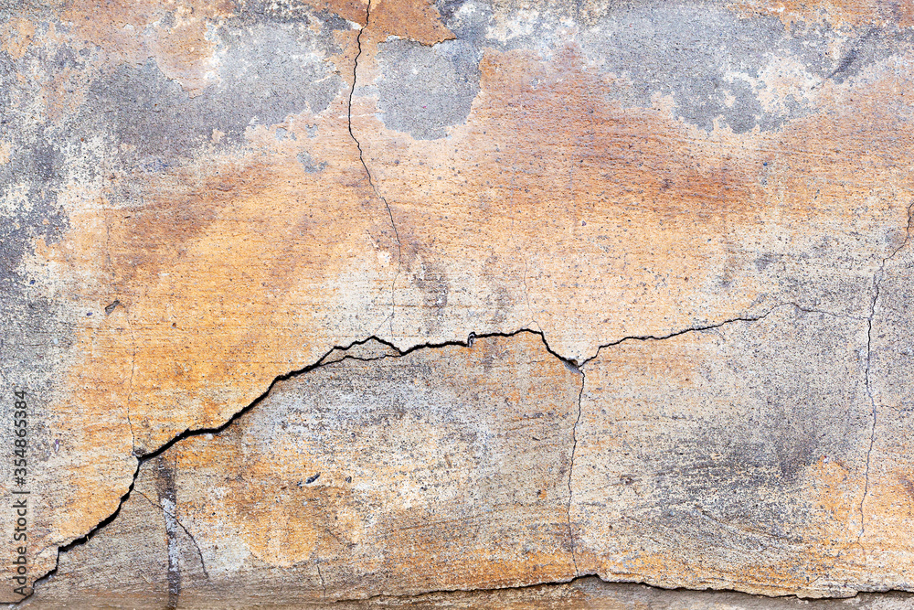 Obraz premium Abstract concrete, weathered with cracks and scratches. Landscape style. Grungy Concrete Surface. Great background or texture.
