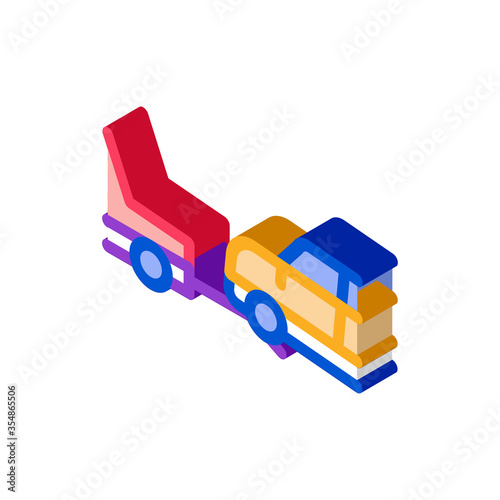 Evacuate Vehicle Icon Vector. Isometric Evacuate Vehicle sign. color isolated symbol illustration