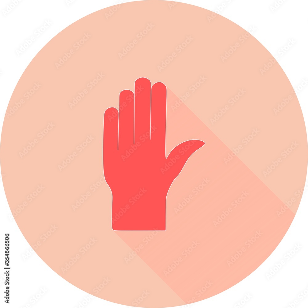 Medical gloves in circle icon with long shadows. Protective rubber gloves icon for infographic, website or app. Latex hand protection sign. Housework cleaning equipment symbol. Medical gloves in circle icon with long shadows. Protective rubber gloves icon for infographic, website or app. Latex hand protection sign. Housework cleaning equipment symbol.