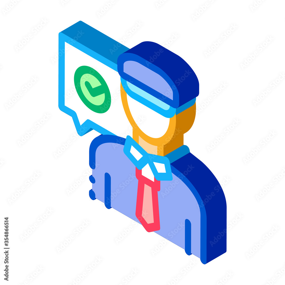 Policeman Access Icon Vector. Isometric Policeman Access sign. color isolated symbol illustration Policeman Access Icon Vector. Isometric Policeman Access sign. color isolated symbol illustration