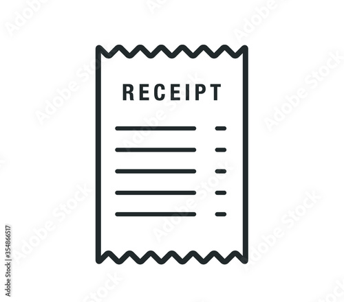 Receipt icon. vector paper receipt.  Shop receipt vector design. 