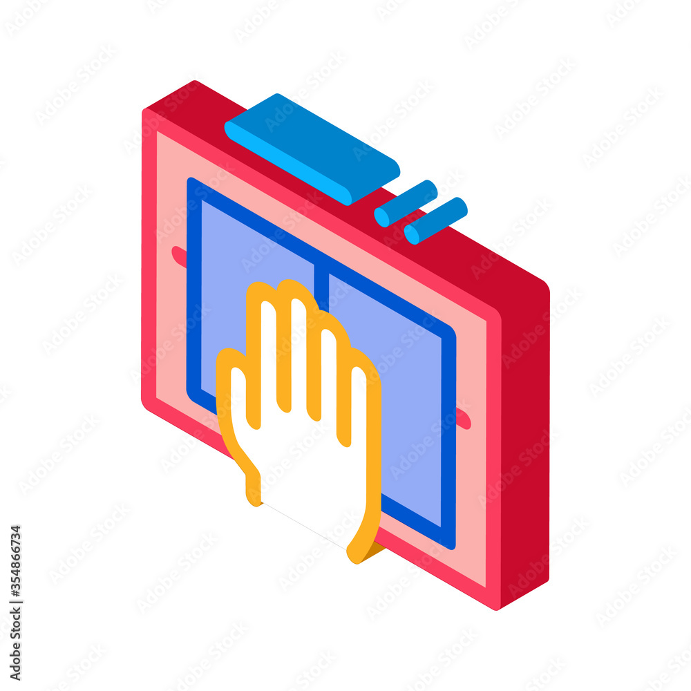 Hand Scanning Icon Vector. Isometric Hand Scanning sign. color isolated symbol illustration Hand Scanning Icon Vector. Isometric Hand Scanning sign. color isolated symbol illustration
