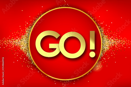 Go in golden circle stars and yellow background