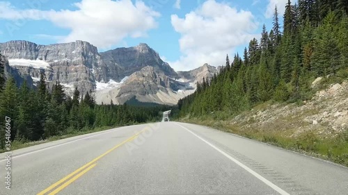 Driving on the Icefields Parkway between Banff and Jasper in the Canadian Rockies, Alberta, Canada - Video HD 2